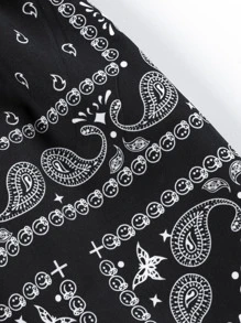 Manfinity RSRT Loose Fit Men's Paisley Print Shorts With Drawstring Waist Graphic Going Out Casual Drawstring Shorts, For Husband, Boyfriend Gifts