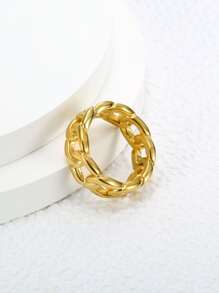 MONALLY 鏈條設計戒指 - 金黃色 - 查看 2