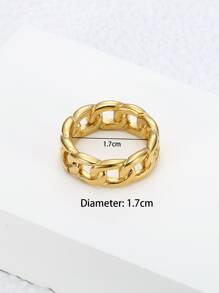 MONALLY 鏈條設計戒指 - 金黃色 - 查看 3