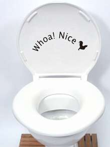 1pc Whoa! Nice Toilet Decoration Sticker - Black - View 1