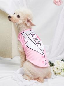 PETSIN Suit Print Pet Tank - Multicolor - View 1