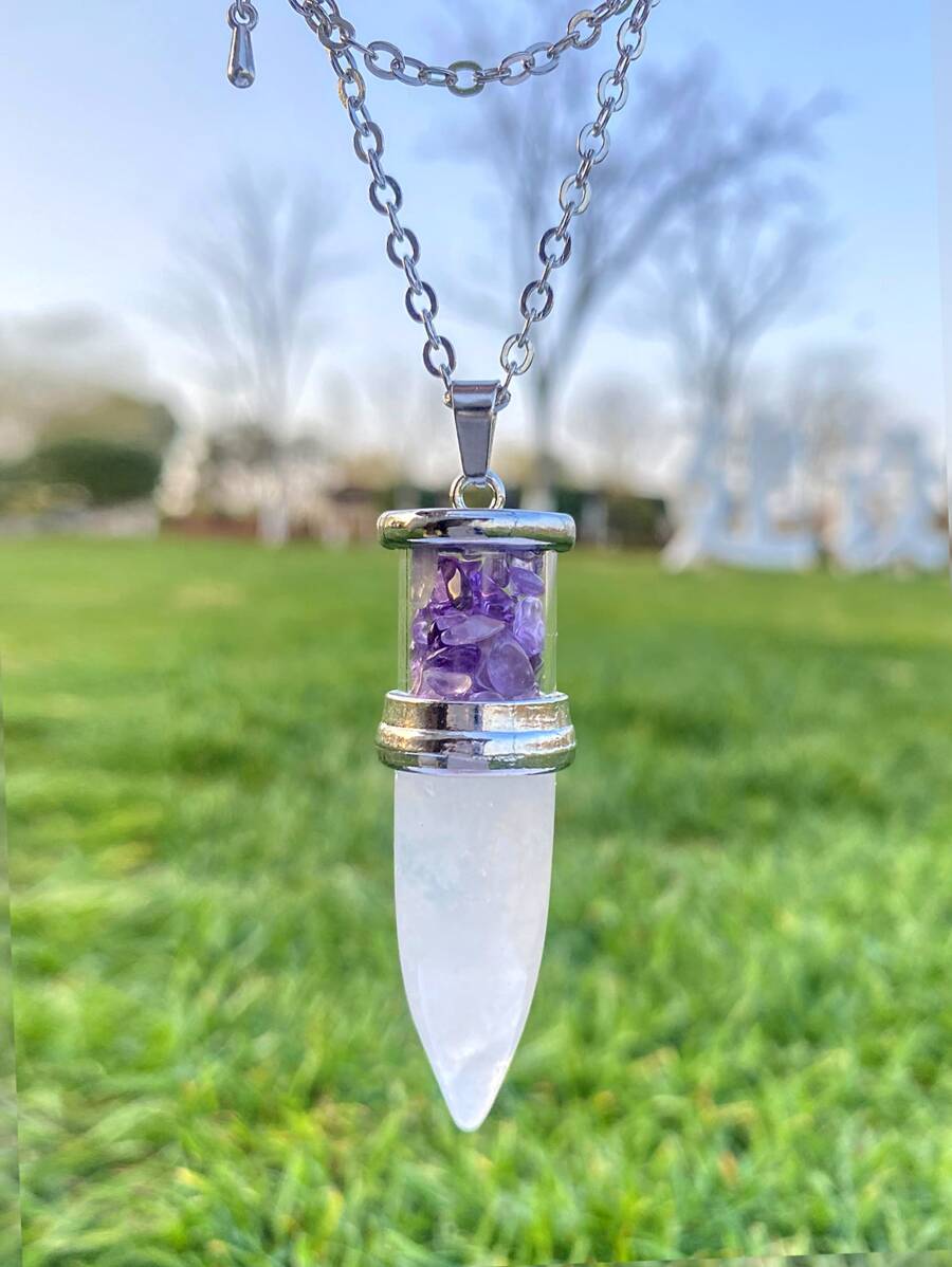 Geometric Pendant Necklace - Multicolor - View 1