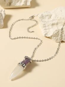 Geometric Pendant Necklace - Multicolor - View 2