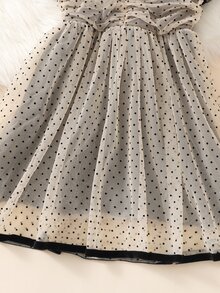 SHEIN Đầm Gái Xù Tương phản ràng buộc Chấm bi Boho - Nhiều màu - Xem 3