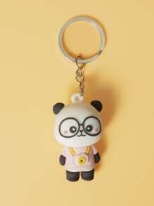 Cartoon Panda Charm Keychain - Multicolor - View 1