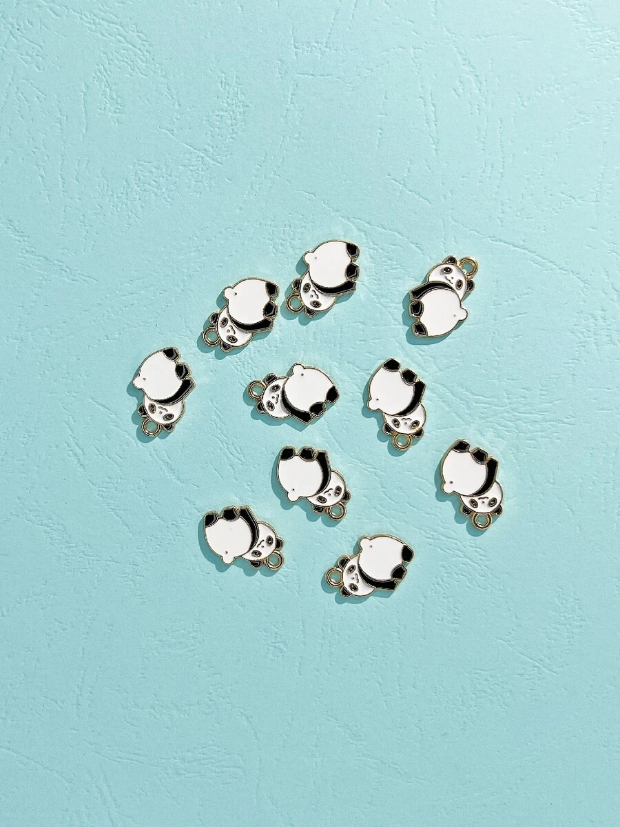 10 cái Mặt dây chuyền Panda DIY Trang sức Phụ kiện - Nhiều màu - Xem 1