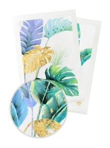 2pcs Tropical Print Unframed Painting - Multicolor - View 5
