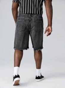 GENTILAND Hombres Shorts en mezclilla desgarro ribete sin dobladillo