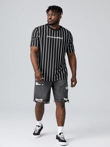 GENTILAND Hombres Shorts en mezclilla desgarro ribete sin dobladillo