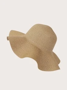 Solid Sun Hat Boho For Women's Gift For Summer - Khaki - View 1