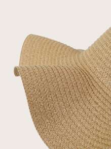 Solid Sun Hat Boho For Women's Gift For Summer - Khaki - View 3