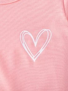 Baby 2pcs Heart Print Tee - Multicolor - View 3