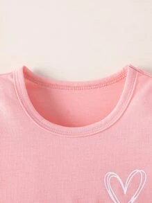 Baby 2pcs Heart Print Tee - Multicolor - View 4