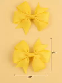 2pcs Toddler Girls Bow Decor Hair Clip