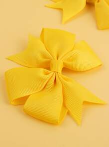 2pcs Toddler Girls Bow Decor Hair Clip