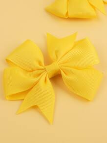 2pcs Toddler Girls Bow Decor Hair Clip
