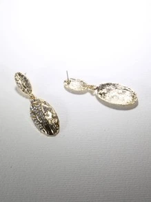 Metallic Rhinestone Decor Earrings - Yellow Gold - View 2