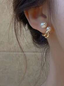 hoa tai giả ngọc trai - Vàng - Xem 3