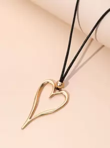 Heart Charm Necklace - Multicolor - View 1