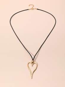 Heart Charm Necklace - Multicolor - View 2