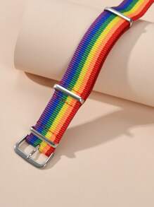 LGBT Rainbow Striped Bracelet - Multicolor - View 4