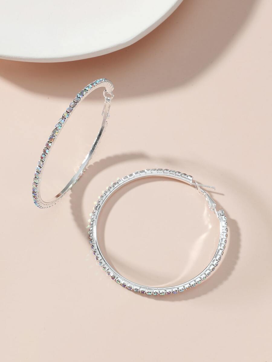 水鑽裝飾圓耳環