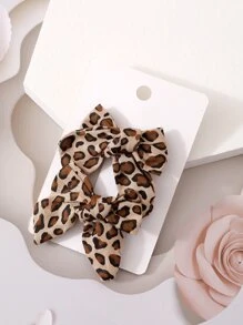 2个复古豹纹蝴蝶结发夹，适合14岁以上女孩，可爱头饰，与网络红人同款，通勤及秋冬季百搭。 - 彩色 - 查看 2