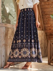 EMERY ROSE Floral Print Maxi Skirt - Multicolor - View 1