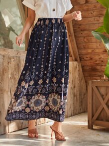 EMERY ROSE Floral Print Maxi Skirt - Multicolor - View 4