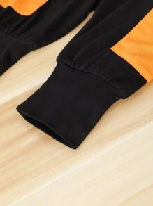 SHEIN Chàng trai trẻ Đồ họa Khẩu hiệu Khối màu Áo thun & Túi có nắp Đã vá Quần thể thao - Nhiều màu - Xem 6