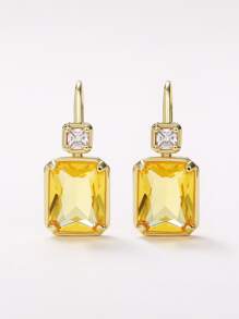 Hoa tai Khối Zirconia  Trang trí - Màu vàng - Xem 4