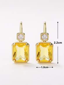 Hoa tai Khối Zirconia  Trang trí - Màu vàng - Xem 5