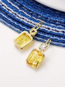 Hoa tai Khối Zirconia  Trang trí - Màu vàng - Xem 6