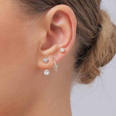 3雙水鑽裝飾耳環