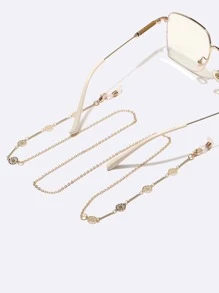 1 Pc Hollow Round Metal Handmade Eyeglasses Chain For Women