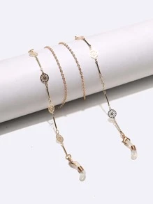 1 Pc Hollow Round Metal Handmade Eyeglasses Chain For Women