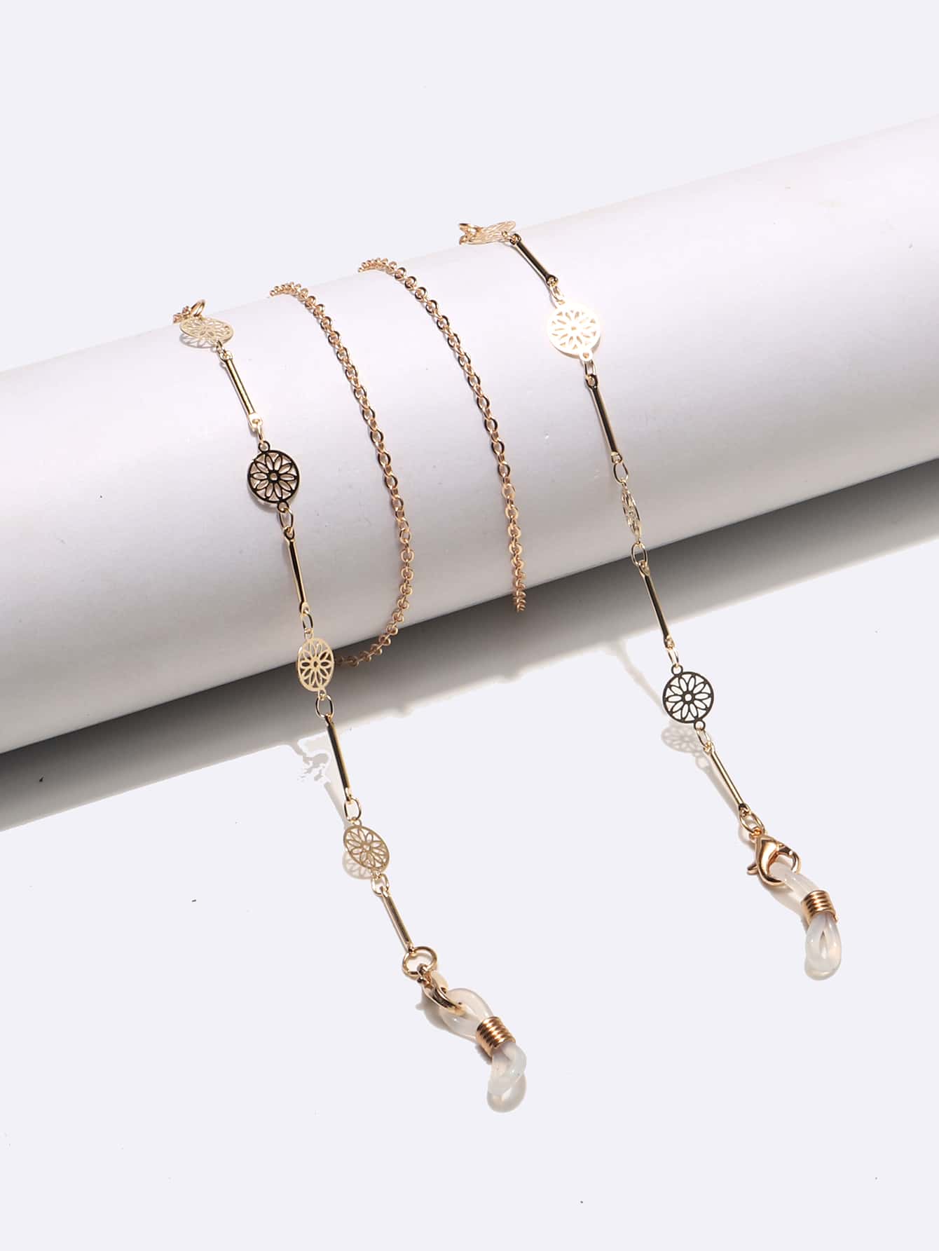 1 Pc Hollow Round Metal Handmade Eyeglasses Chain For Women