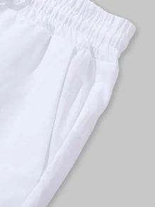 Manfinity Homme Men's Loose Drawstring Waist Shorts - White - View 4