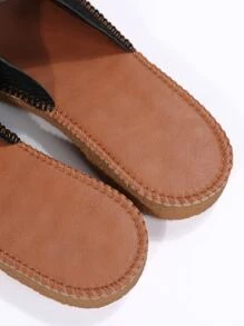 蝴蝶結細節平底涼鞋 - 黑色 - 查看 7