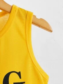 SHEIN Young Boy Letter Graphic Tank Top And Shorts Set - Multicolor - View 4