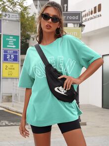 Letter Graphic Drop Shoulder Tee