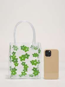 Túi đeo chéo Nữ Hoa Đôi tay cầm Đúng mốt - màu xanh lá - Xem 3