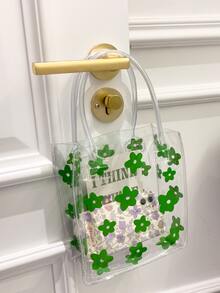 Túi đeo chéo Nữ Hoa Đôi tay cầm Đúng mốt - màu xanh lá - Xem 5