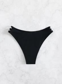 Ladder Cut-out Bikini Bottom - Black - View 2