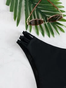 Ladder Cut-out Bikini Bottom - Black - View 5
