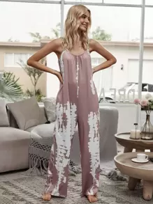 SHEIN Unity Tie Dye Hidden Pocket Cami Jumpsuit