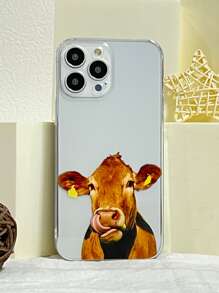 Divertida funda transparente para teléfono con impresión de toro - Multicolor - Ver 1