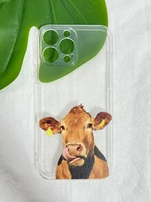 Divertida funda transparente para teléfono con impresión de toro - Multicolor - Ver 2