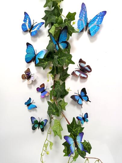 12入組3D蝴蝶貼紙