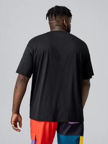 Manfinity Tops Nam Lá thư Giải trí - màu đen - Xem 2